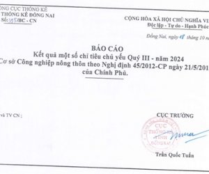 SỐ LIỆU THỐNG KÊ QUÝ III NĂM 2024